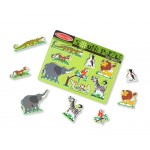 8 pc Melissa & Doug - Zoo Animals Sound Pin Puzzle 